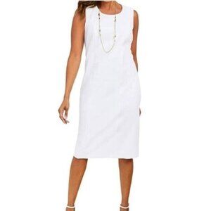 Jessica London Crepe Sleeveless Shift Dress White Size 28W
